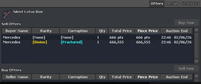 Rarity and corruption information in market offers